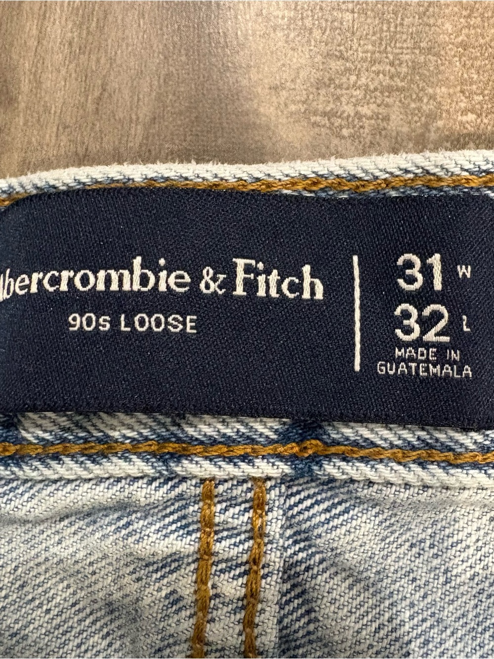 Abercrombie & Fitch Men's Double Knee 90’s Loose Blue Jeans 31x32 - Picture 7 of 9